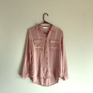 Blu Pepper Light Brown Button Up Top